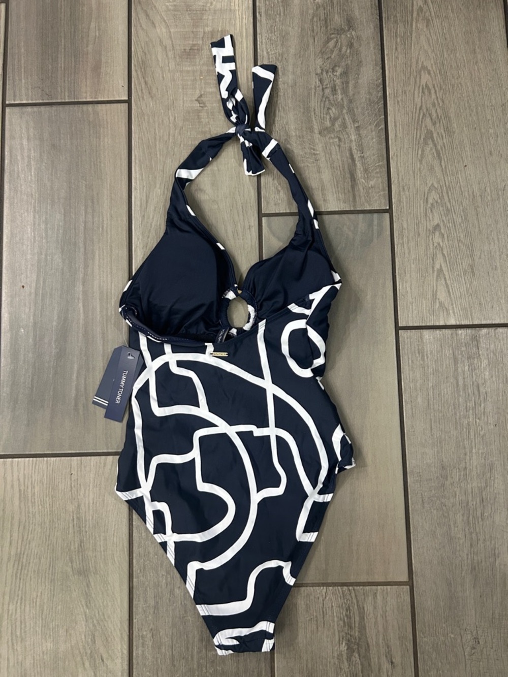 Nautica Women's One Piece Swimsuit – Tummy Control, Ring Front, Removable Cups - Picture 6 of 7